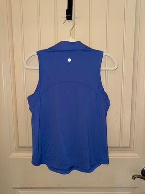 Lululemon Quick-Dry Sleeveless Polo Shirt Blue Size 6 Tennis Pickleball Golf